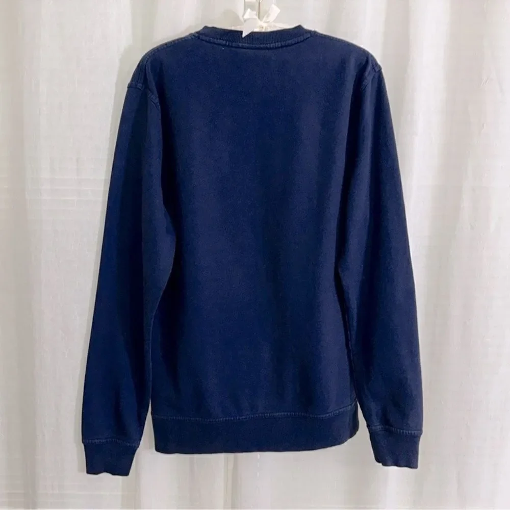 adidas S Navy Black Burgundy Trefoil Crewneck Cotton Pullover